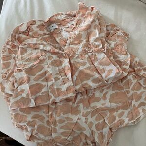 Piyama Orange/Pink short set